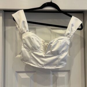 Superdown satin cropped top